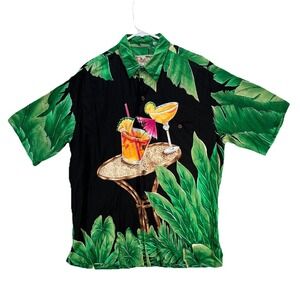 Vintage Tori Richard Mens Large Hawaiian Shirt Tropical Cocktail Resortwear USA